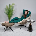 Кресло HUG латте, экокожа, шенилл