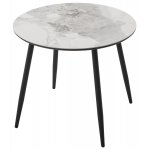 Стол МИЛТОН D89 PANDORA LIGHT  122 BG, керамика / Черный каркас М-City