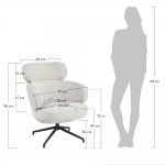 Кресло KING кремовый, шенилл