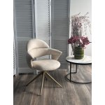 Стул ЖЕНЕВА (GENEVA 360 град, цвет ЛАТТЕ PENA-110 / HUNTER-110, ткань / ШАМПАНЬ каркас, ®DISAUR Стул ЖЕНЕВА (GENEVA 360 град, цвет ЛАТТЕ PENA-110 / HUNTER-110, ткань / ШАМПАНЬ каркас, ®DISAUR