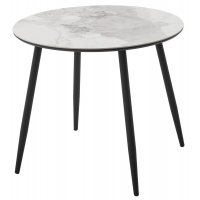 Стол МИЛТОН D89 PANDORA LIGHT  122 BG, керамика / Черный каркас М-City