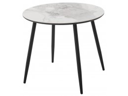 Стол МИЛТОН D89 PANDORA LIGHT  122 BG, керамика / Черный каркас М-City