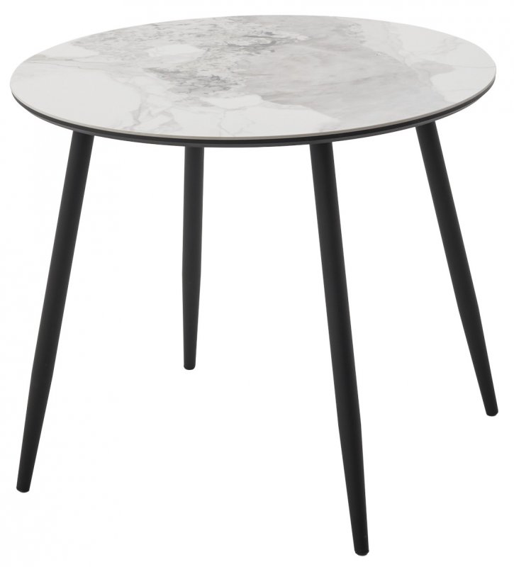 Стол МИЛТОН D89 PANDORA LIGHT  122 BG, керамика / Черный каркас М-City