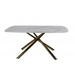 Стол обеденный Неаполь Голд TW1162-T-1,160x90x76 см, серо-золотая керамика/золото