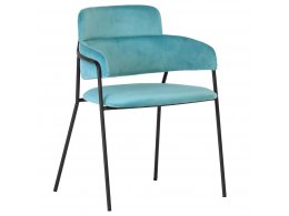 Стул Napoli светло-бирюзовый с чёрными ножками