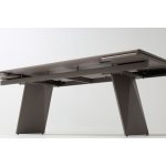 Стол ШЕРЛ  220 CRYSTAL ONIX BIANCO, керамика / Латте каркас М-City