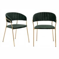 Комплект из 2-х стульев Turin зеленый, золотые ножки