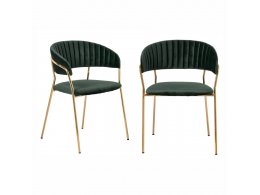 Комплект из 2-х стульев Turin зеленый, золотые ножки