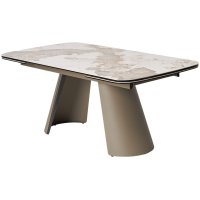 Стол STEFAN 180 GLOSS LUXURY PANDORA керамика, стекло/ каркас латте, ®DISAUR