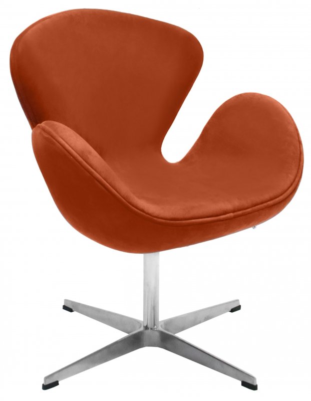 Кресло SWAN STYLE CHAIR терракотовый, искусственная замша