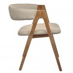 Стул Alan латте букле с ножками цвета орех