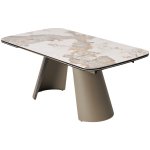 Стол STEFAN 180 GLOSS LUXURY PANDORA керамика, стекло/ каркас латте, ®DISAUR