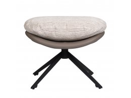 Оттоманка BLISS серый, экокожа, шенилл