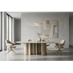 Стул ЖЕНЕВА (GENEVA 360 град, цвет ЛАТТЕ PENA-110 / HUNTER-110, ткань / ШАМПАНЬ каркас, ®DISAUR Стул ЖЕНЕВА (GENEVA 360 град, цвет ЛАТТЕ PENA-110 / HUNTER-110, ткань / ШАМПАНЬ каркас, ®DISAUR