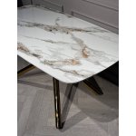 Стол обеденный Неаполь Голд TW1162-T-1,160x90x76 см, серо-золотая керамика/золото