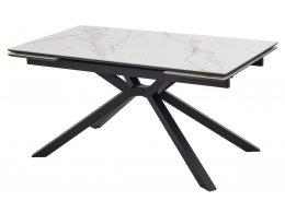 Стол ТАНГО 160 CALACATTA GOLD , керамика / Черный каркас, М-City