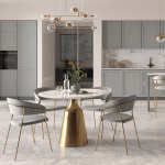 Комплект из 4-х стульев Turin синий, золотые ножки