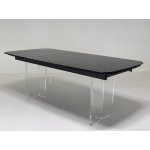 Стол LAURITS 200 GREY, стекло BUBBLE  / Прозрачный каркас ®DISAUR