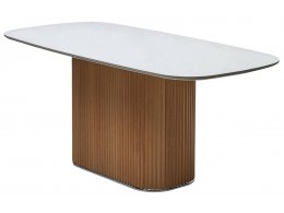 Стол TAMPA 180 цвет БЕЛЫЙ, керамика / Каркас OAK, ®DISAUR