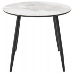 Стол МИЛТОН D89 PANDORA LIGHT  122 BG, керамика / Черный каркас М-City