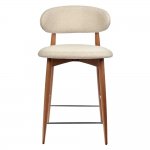 Стул полубарный Lucas латте букле с ножками цвета орех Стул полубарный Lucas латте букле с ножками цвета орех