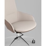 Кресло руководителя TopChairs Soulo светло-серый, коричневый