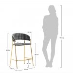 Стул полубарный Turin бирюзовый с золотыми ножками