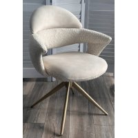 Стул ЖЕНЕВА (GENEVA 360 град, цвет ЛАТТЕ PENA-110 / HUNTER-110, ткань / ШАМПАНЬ каркас, ®DISAUR