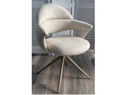 Стул ЖЕНЕВА (GENEVA) 360 град, цвет ЛАТТЕ PENA-110 / HUNTER-110, ткань / ШАМПАНЬ каркас, ®DISAUR