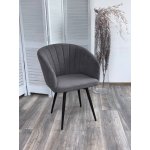 Стул МИШЕЛЬ 360 град. поворот. B28 Темно-серый, велюр / черный каркас, М-City