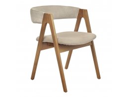 Стул Alan латте букле с ножками цвета орех