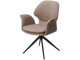 Стул LENNE 360 град. поворот., латте  MILAN-430, ткань/ MOHAIR-440, ткань/ Черный, ®DISAUR