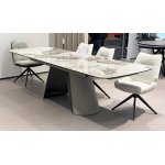 Стол STEFAN 180 GLOSS LUXURY PANDORA керамика, стекло/ каркас латте, ®DISAUR
