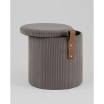 Пуф Руни XS с ящиком вельвет тёмно-серый