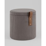 Пуф Руни XS с ящиком вельвет тёмно-серый