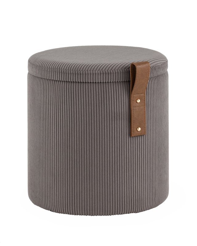 Пуф Руни XS с ящиком вельвет тёмно-серый