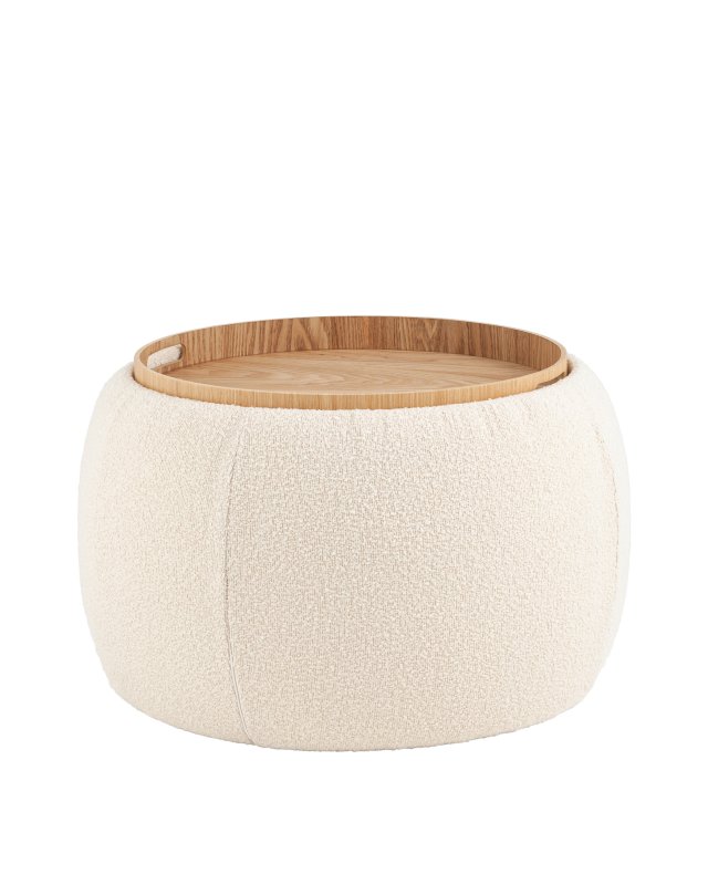 Пуф-столик Люкке с ящиком бежевый