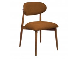 Стул Lucas 3 терракотовый букле с ножками цвета орех