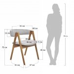 Стул Alan серый букле с ножками цвета орех