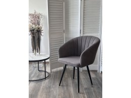 Стул МИШЕЛЬ 360 град. поворот. B28 Темно-серый, велюр / черный каркас, М-City