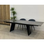 Стол ШЕРЛ  220 CRYSTAL ONIX BIANCO, керамика / Латте каркас М-City