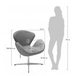 Кресло SWAN STYLE CHAIR тёмно-серый, искусственная замша