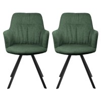 Комплект из 2-х стульев Grant зелёный шенилл на поворотном механизме