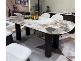 Стол PINO 210 цвет CA035, керамика / Темный орех, ®DISAUR