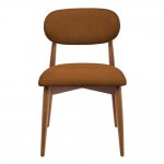 Стул Lucas 3 терракотовый букле с ножками цвета орех