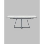 Стол Керас 120-180/80/75 столешница МДФ16/керамика Snow white подстолье металл серый
