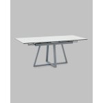 Стол Керас 120-180/80/75 столешница МДФ16/керамика Snow white подстолье металл серый