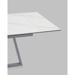 Стол Керас 120-180/80/75 столешница МДФ16/керамика Snow white подстолье металл серый