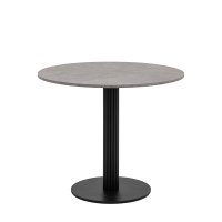 Стол круглый Фризбин D90, столешница МДФ сегни темный, основание металл черный