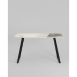 Стол обеденный Vermont 140*80 см керамика светлая ножки черные